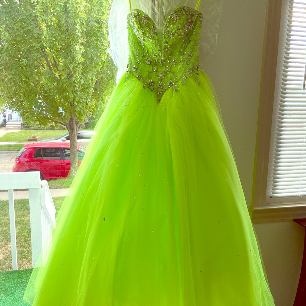 TinkerBell Green MoriLee Prom Dress